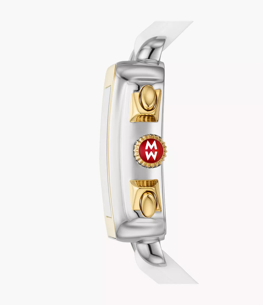Michele Deco Sport Chronograph Gold-Plated White Silicone Watch MWW06K000069