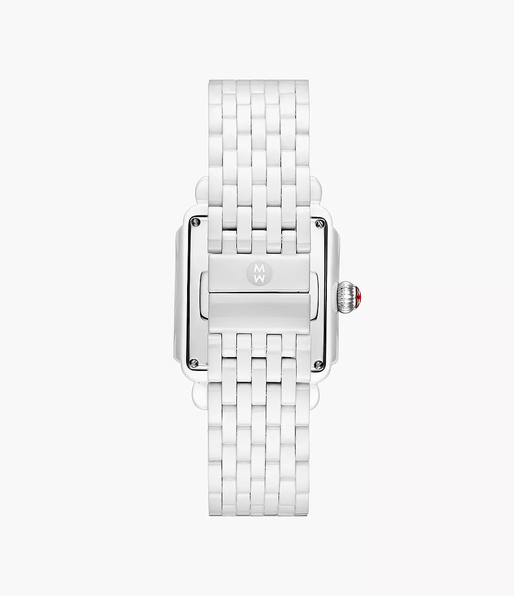 Michele Deco Madison White Ceramic Diamond Watch MWW06T000250
