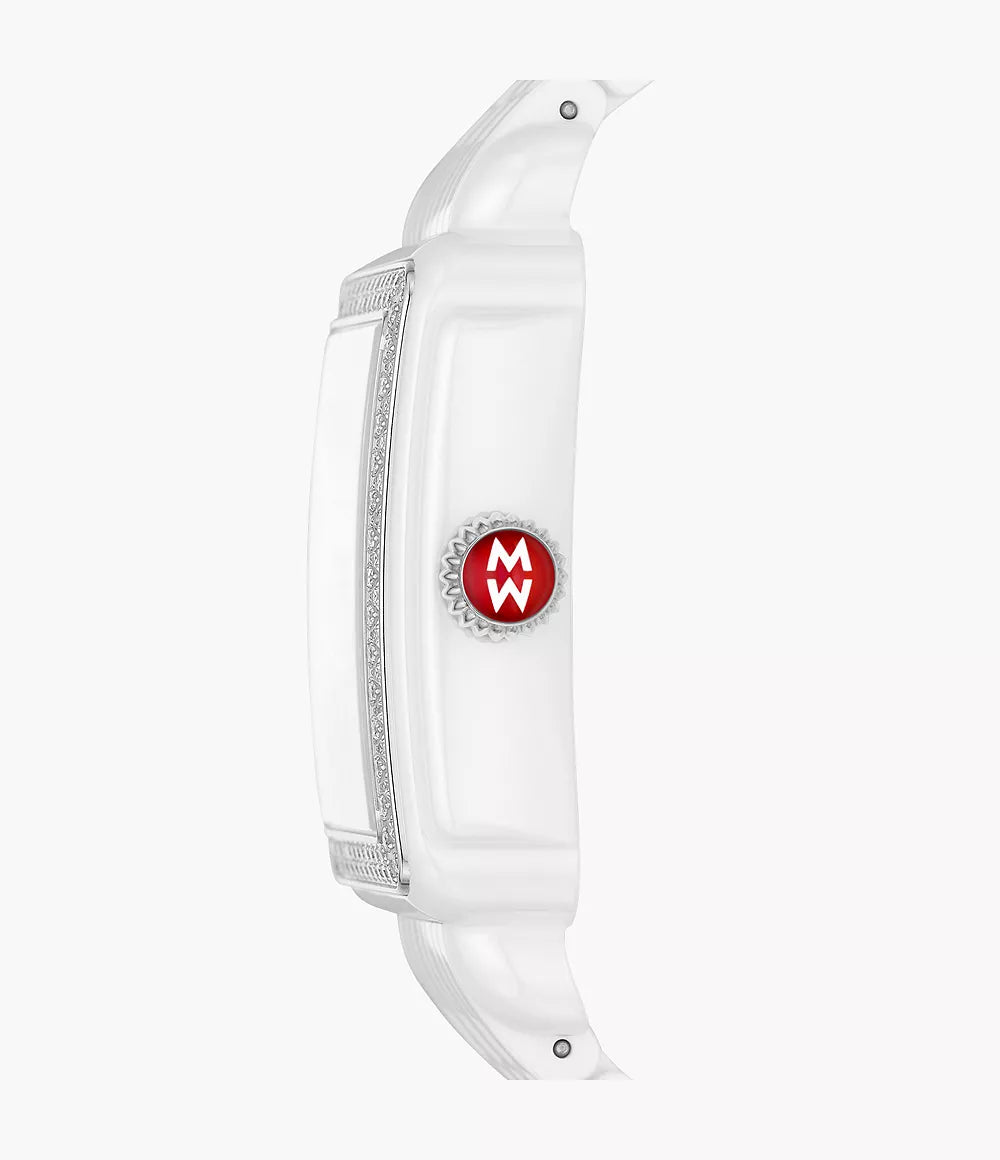 Michele Deco Madison White Ceramic Diamond Watch MWW06T000250