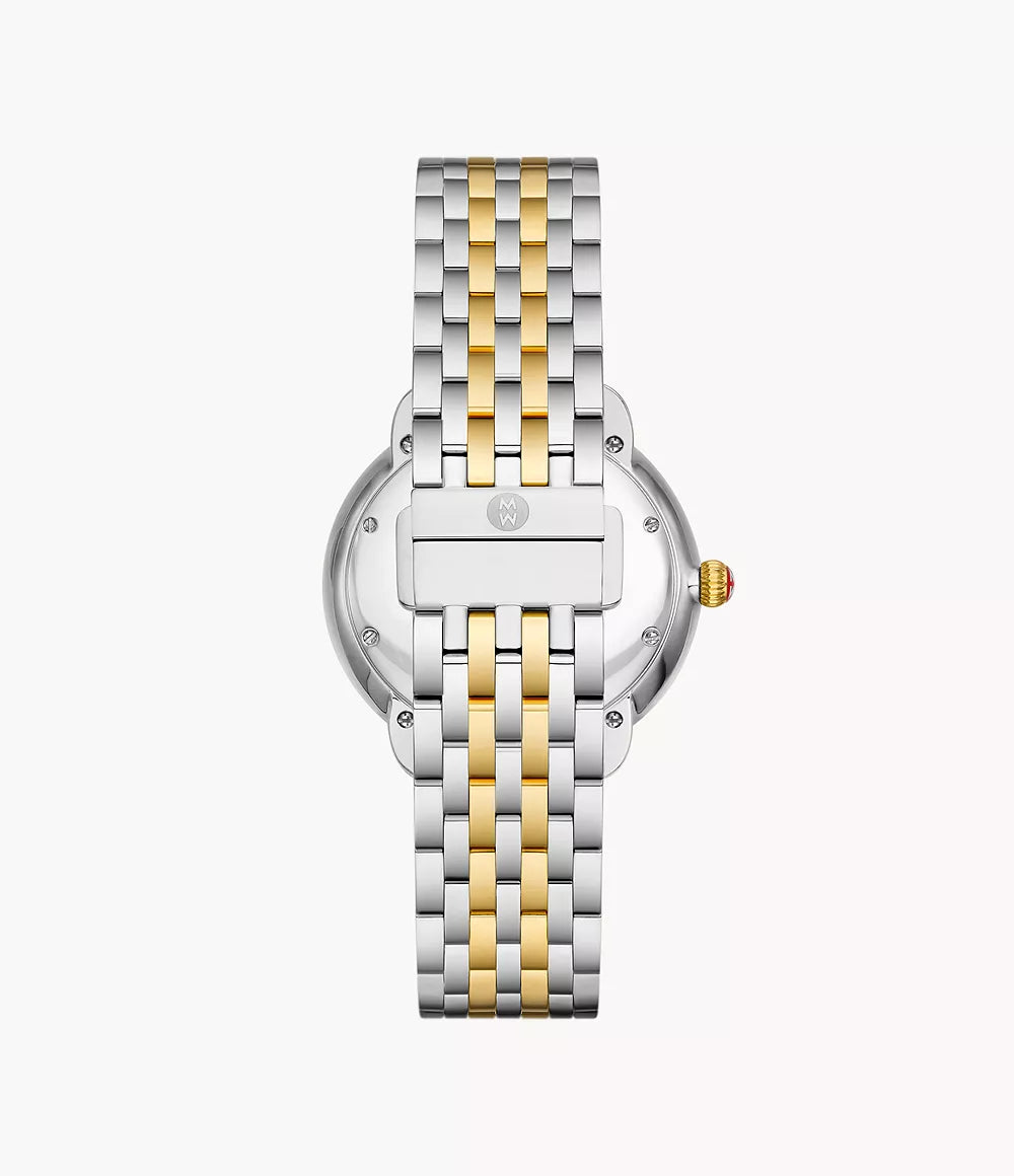 Michele Serein Mid Two-Tone 18K Gold-Plated Diamond Watch MWW21B000138