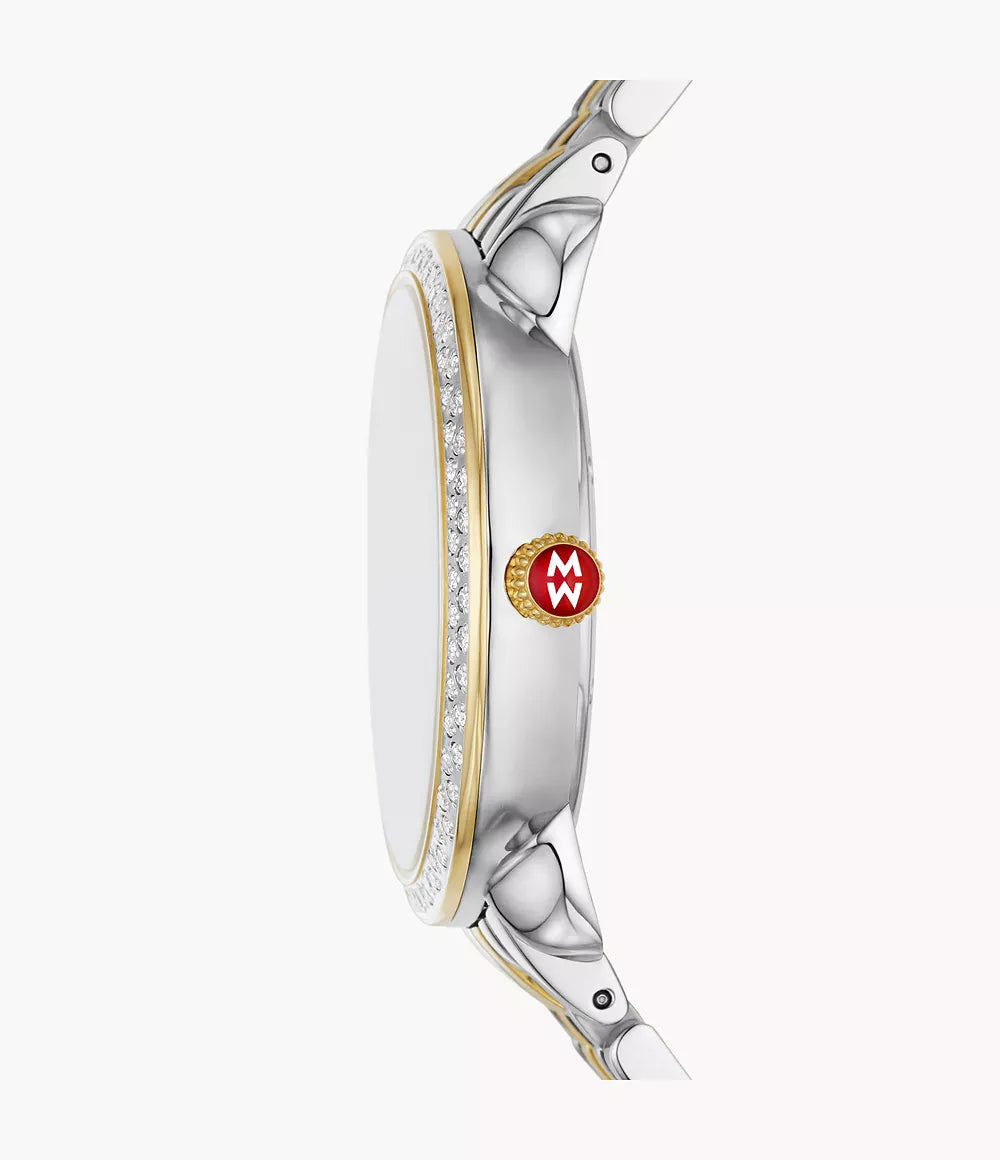 Michele Serein Mid Two-Tone 18K Gold-Plated Diamond Watch MWW21B000138