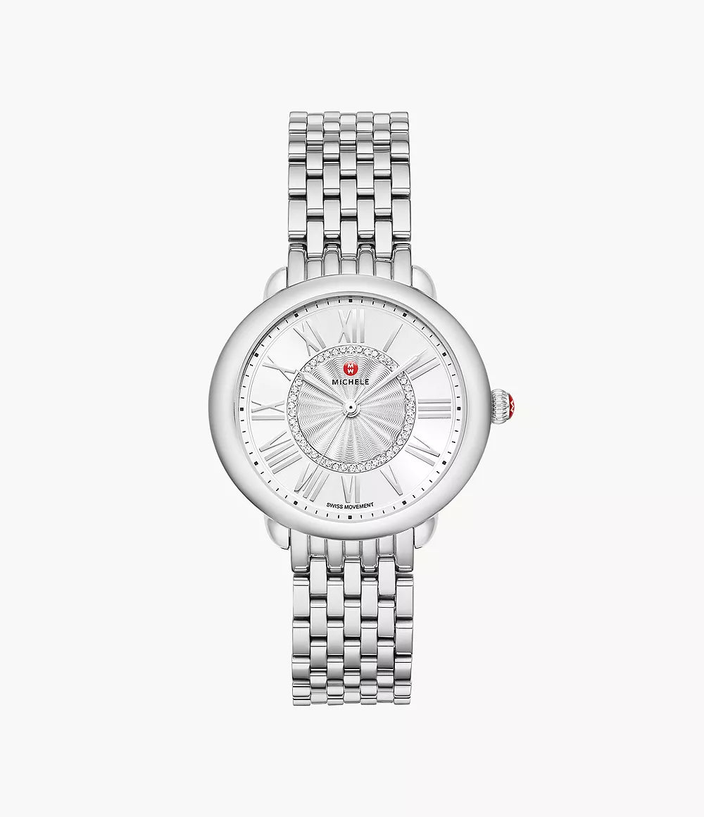 Michele Serein Mid Stainless Diamond Dial Watch MWW21B000147