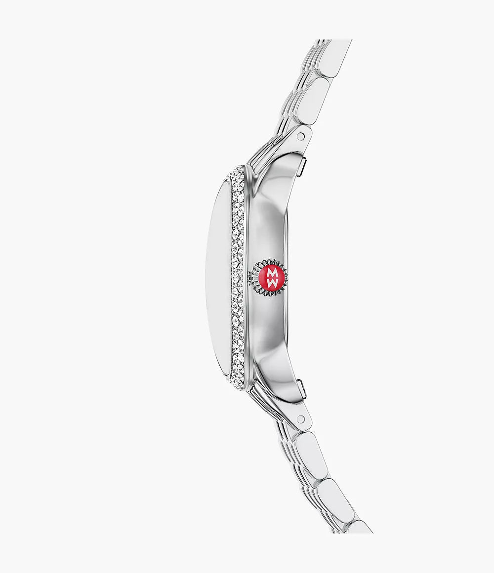 Michele Serein Oval Diamond Stainless Steel Watch MWW21H000001