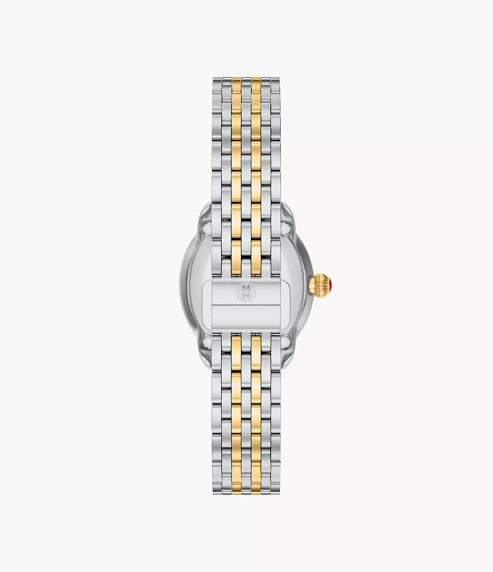 Michele Serein Oval Diamond Two-Tone 18K Gold-Plated Watch MWW21H000002