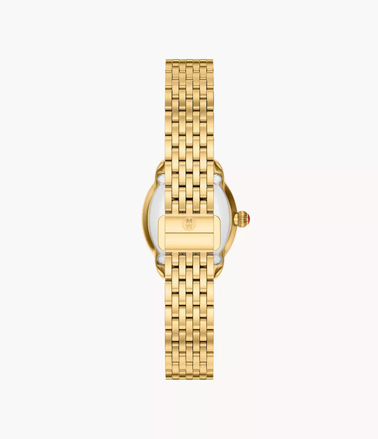 Michele Serein Oval Diamond 18K Gold-Plated Watch MWW21H000003