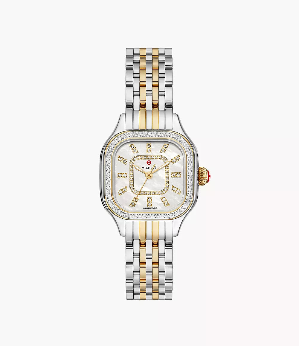 Michele Meggie Two-Tone 18K Gold-Plated Diamond Watch MWW33B000002