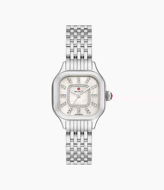 Michele Meggie Stainless Steel Diamond Dial Watch MWW33B000008