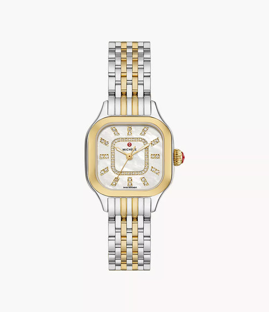 Michele Meggie Two-Tone 18K Gold-Plated Diamond Dial Watch MWW33B000009