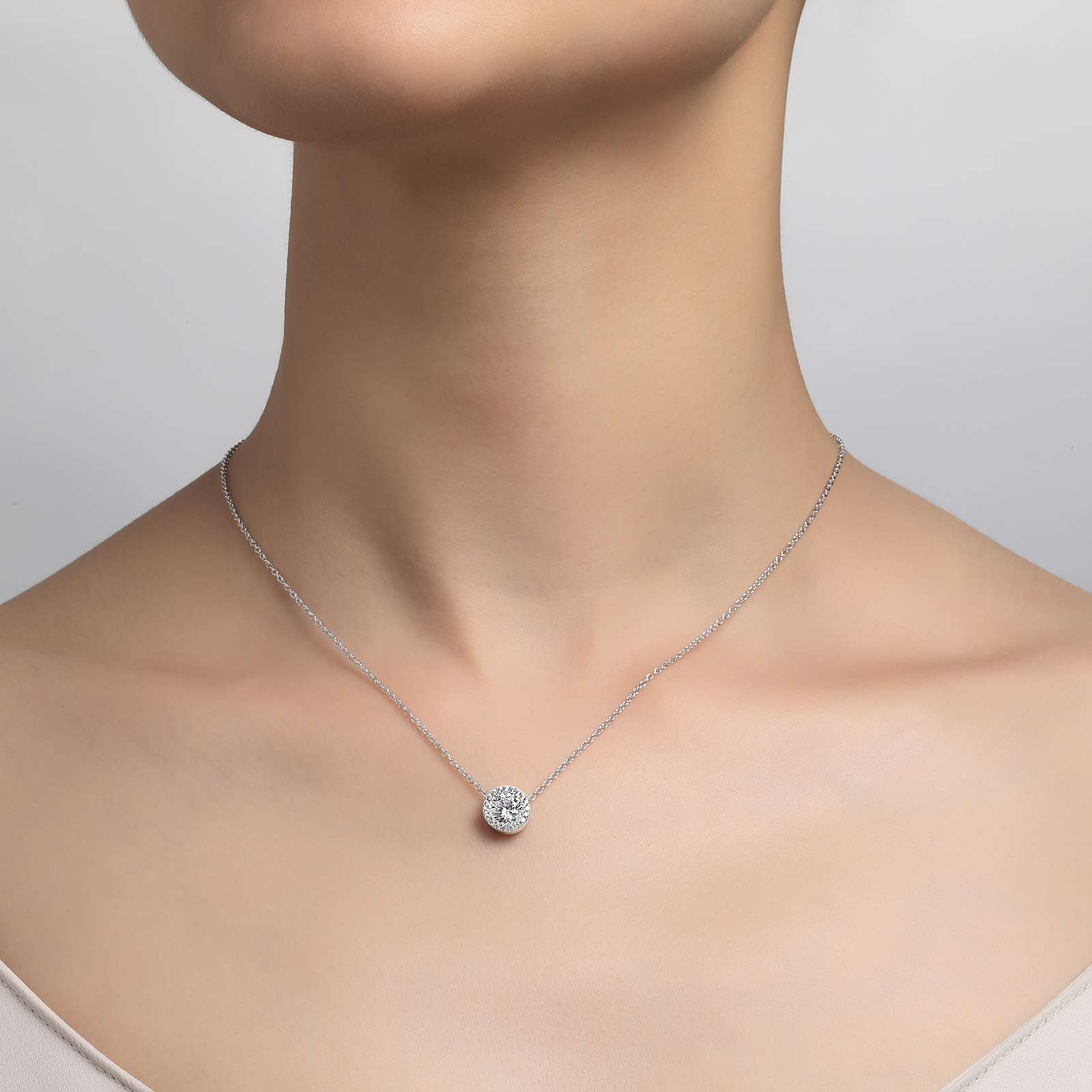 1.23 CTW Halo Necklace