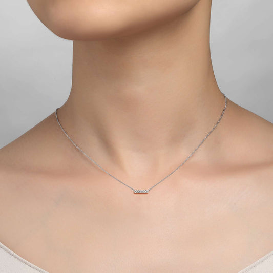 0.09 CTW Dainty Bar Necklace