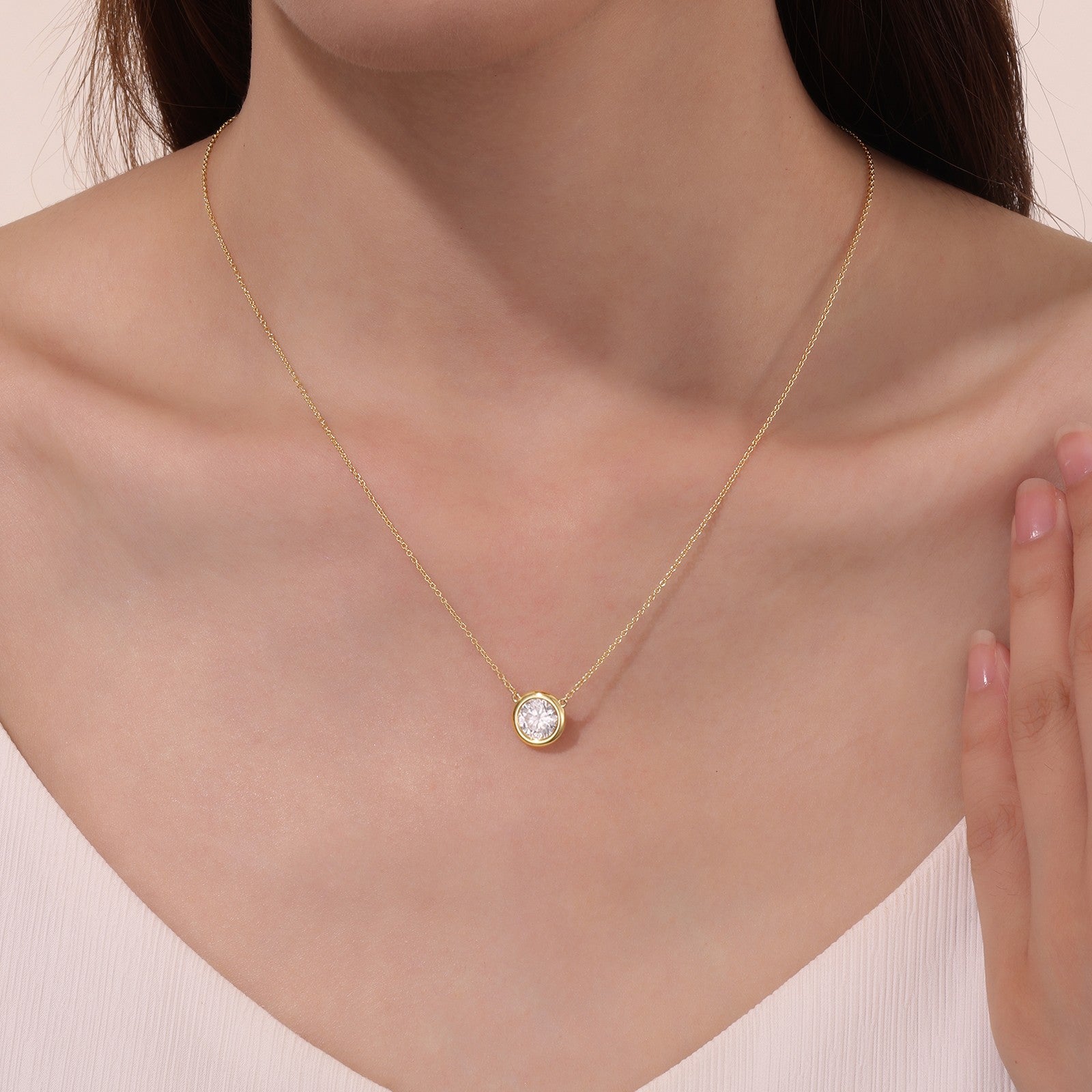 1.25 CTW Bezel-set Solitaire Necklace