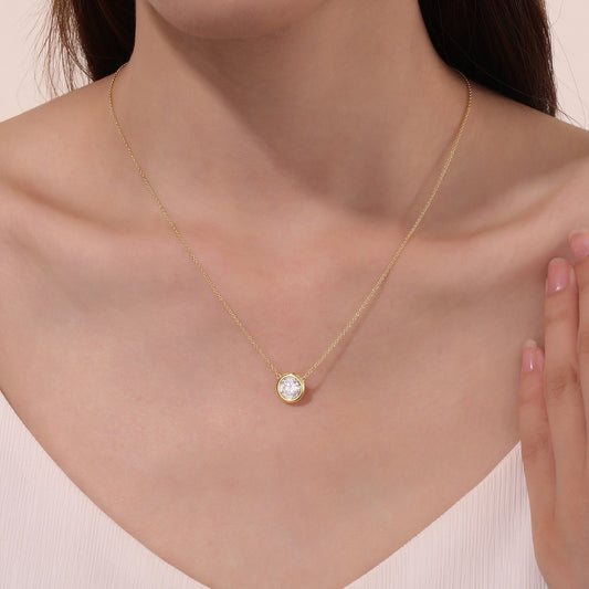 1.25 CTW Bezel-set Solitaire Necklace
