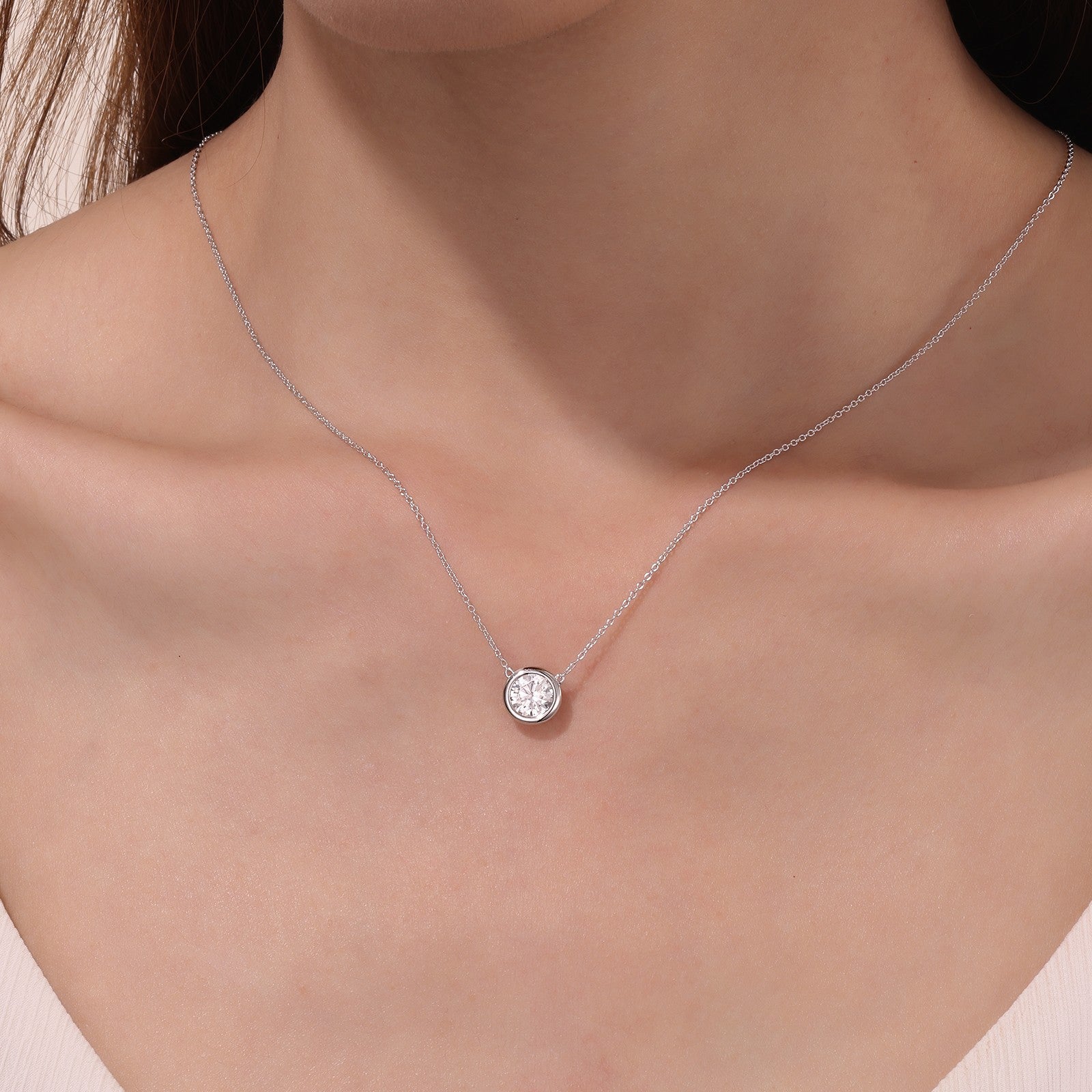 1.25 CTW Bezel-set Solitaire Necklace