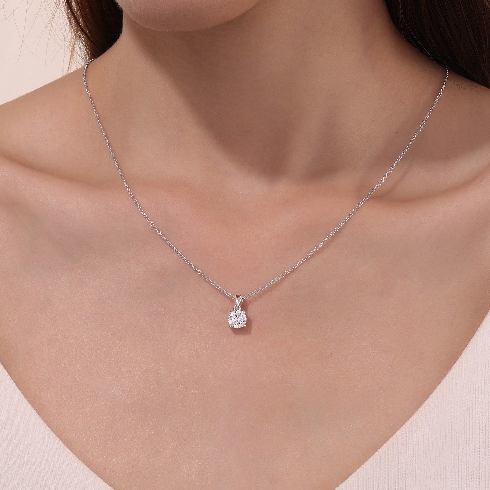1.5 CTW 4-Prong Solitaire Necklace