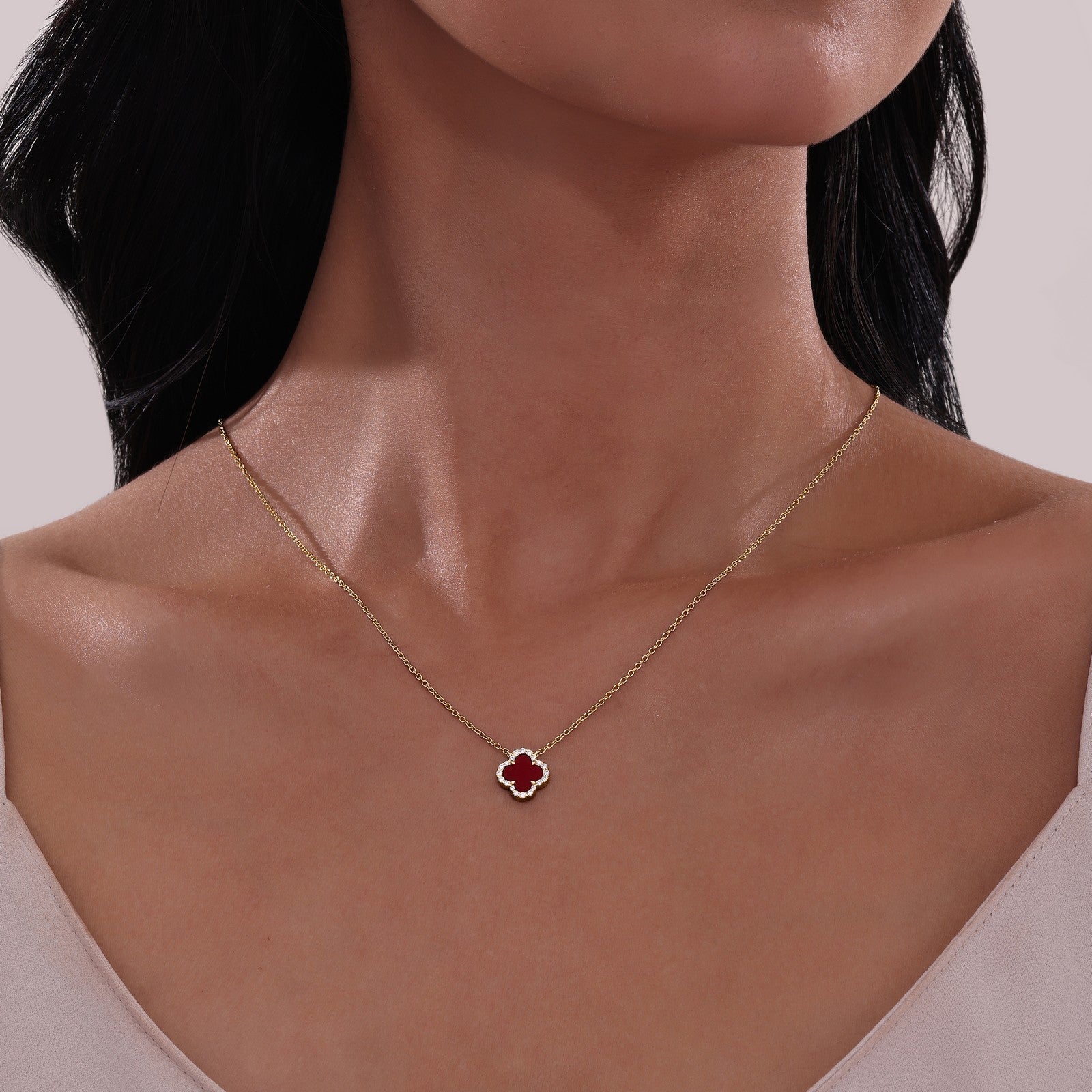 0.49 CTW Halo Necklace