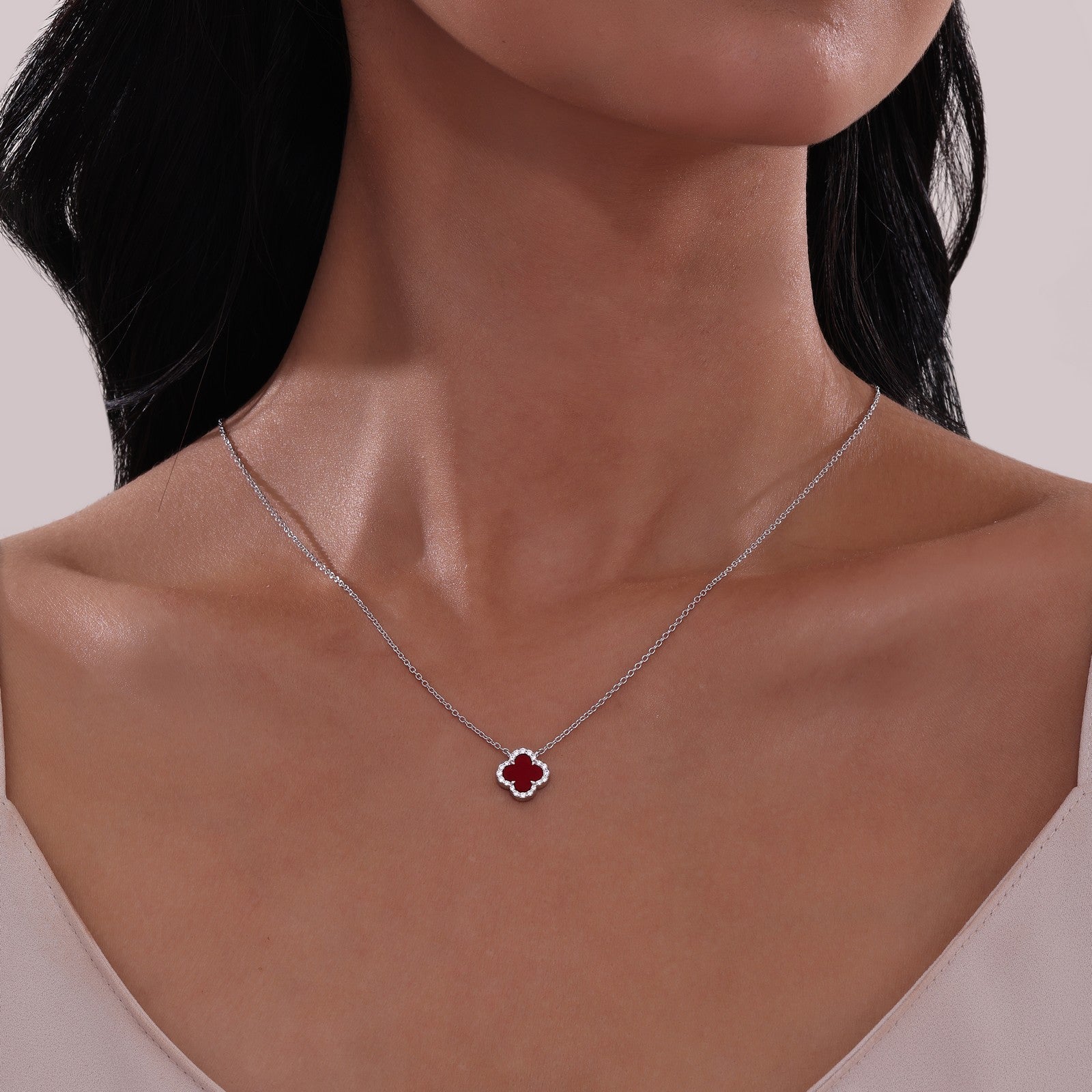 0.49 CTW Halo Necklace