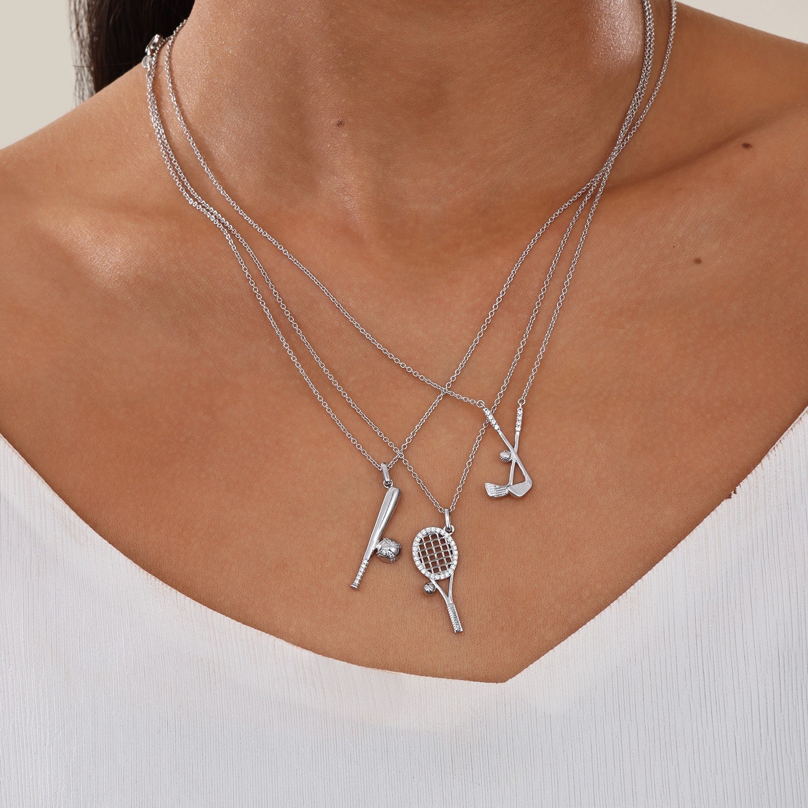 Baseball and Bat Necklace