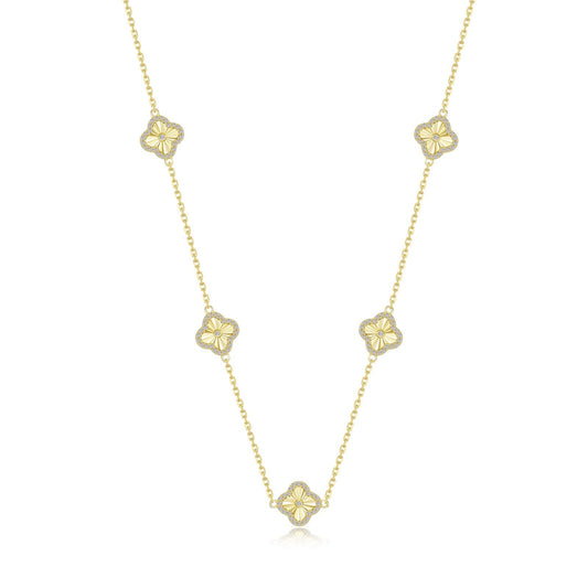 Gold Clover Motif Necklace
