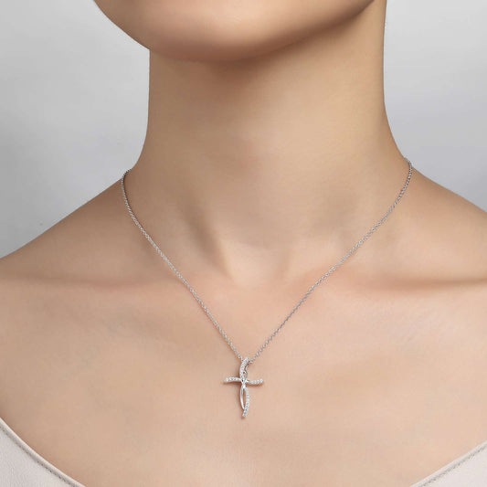0.24 CTW Cross Pendant Necklace