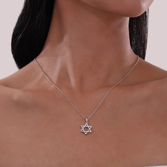 0.54 CTW Star of David Pendant Necklace
