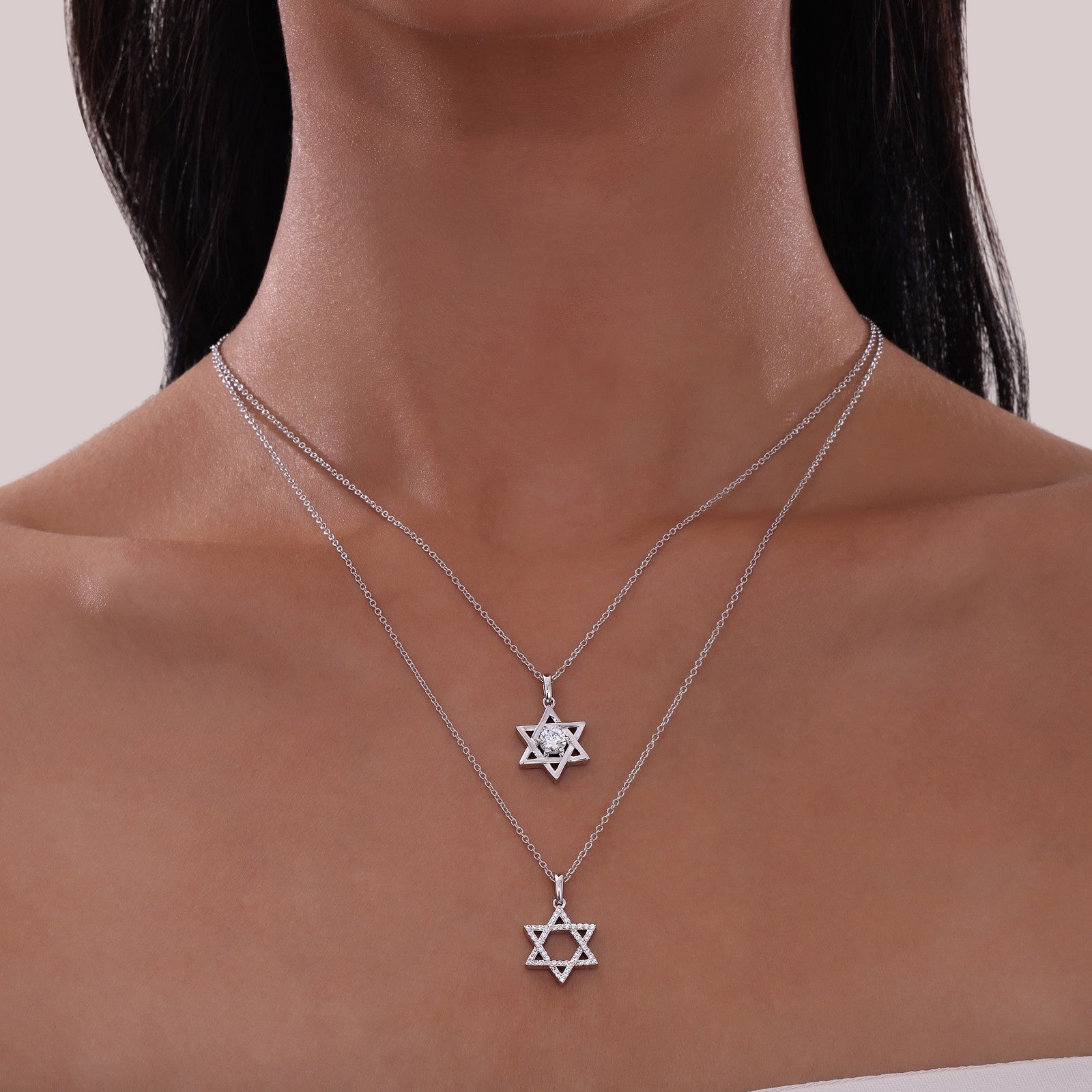 0.54 CTW Star of David Pendant Necklace