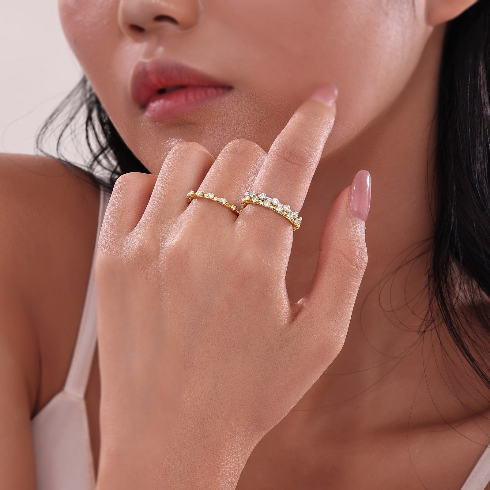 3-Piece Bezel-Set Eternity Ring Set