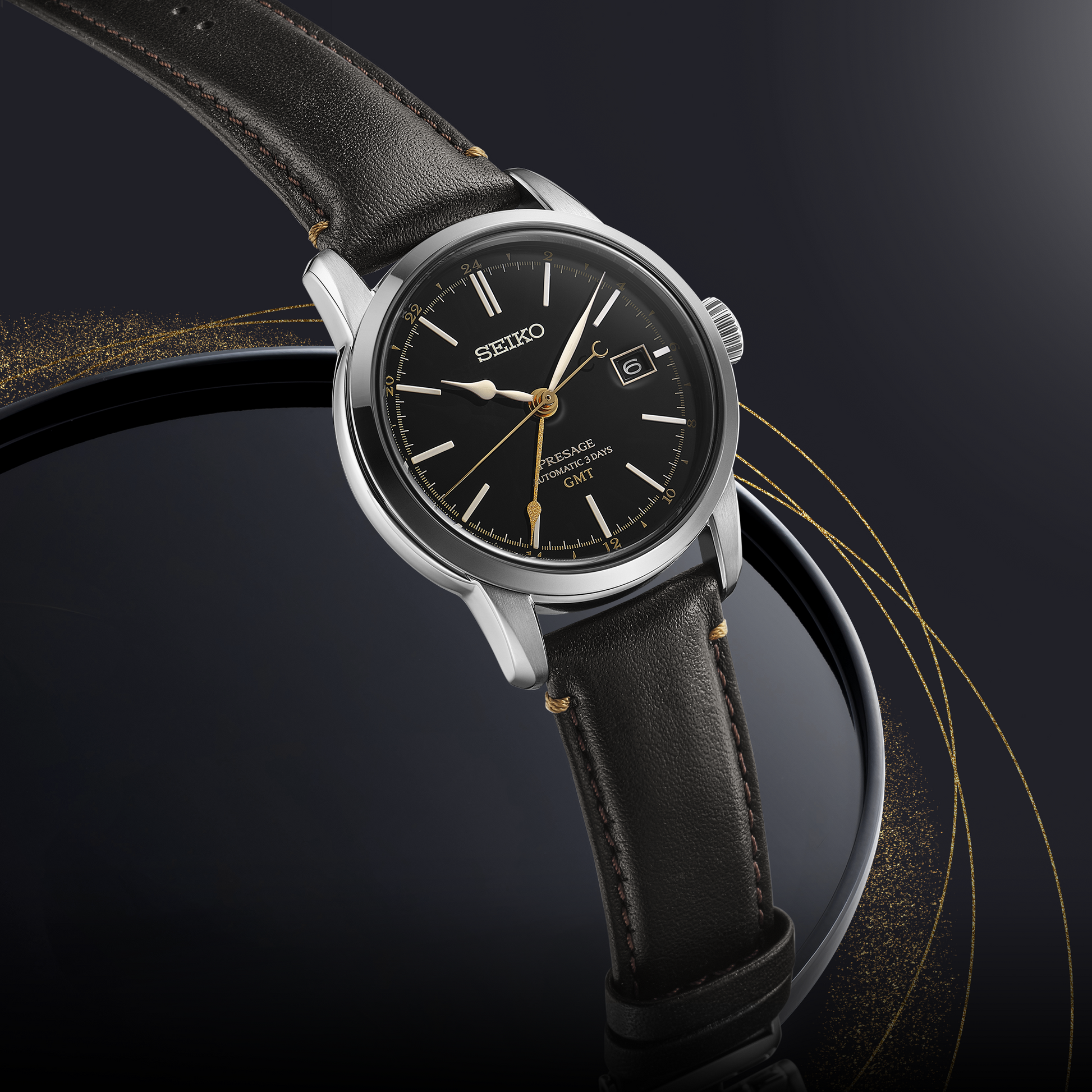 Seiko PRESAGE CRAFTSMANSHIP SERIES URUSHI LACQUER GMT Watch SPB447