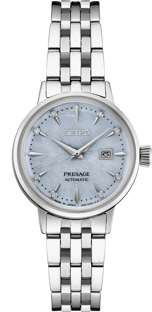 Seiko Presage Cocktail Time Light Blue Dial Automatic 30mm Ladies' Watch SRE007