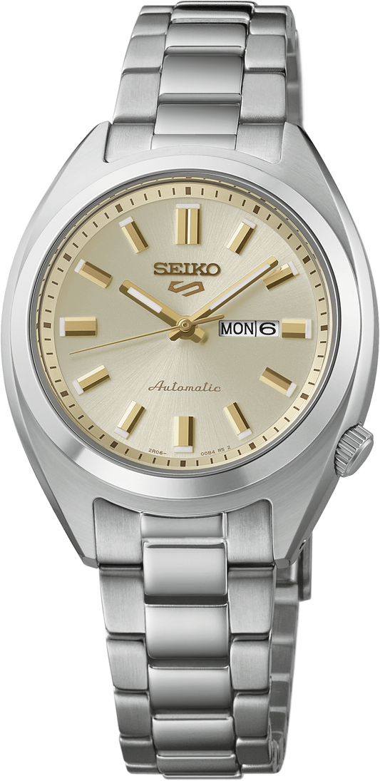 Seiko 5 Sports Champane Dial Gold Hands Automatic 32mm Ladies' Watch SRE023