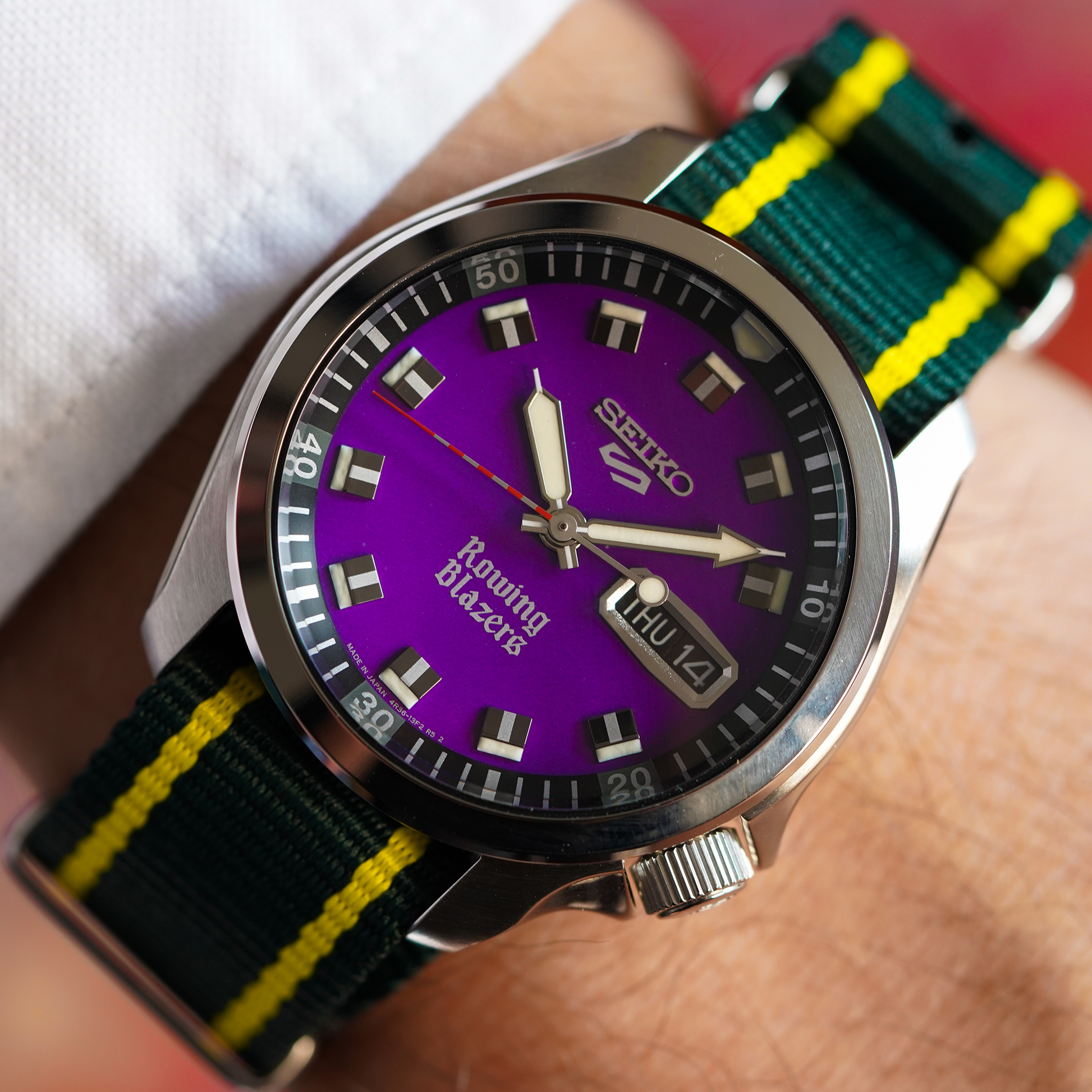 Seiko 5 Sports Rowing Blazers Collaboration Limited Edition Watch SRPJ65