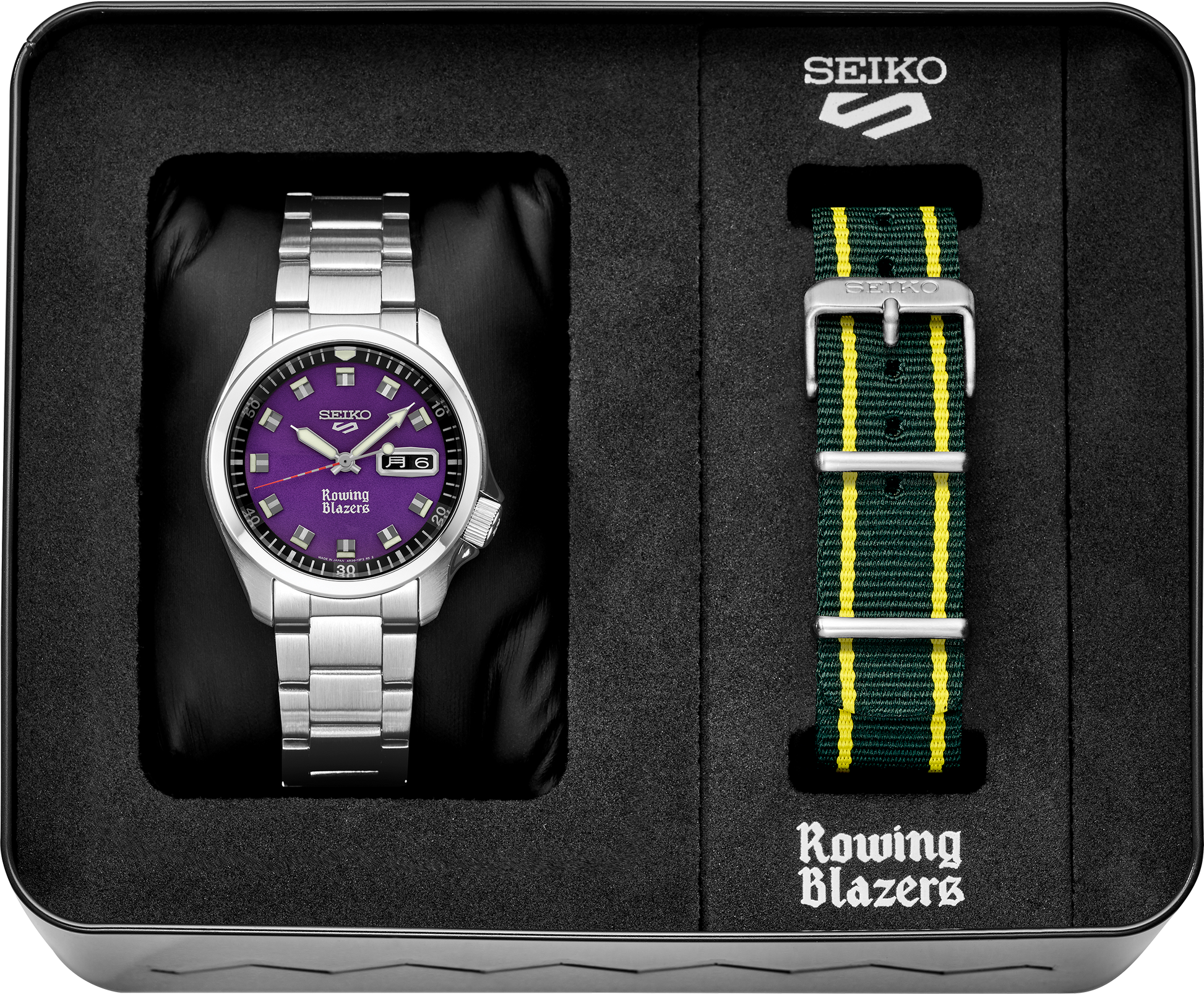 Seiko 5 Sports Rowing Blazers Collaboration Limited Edition Watch SRPJ65