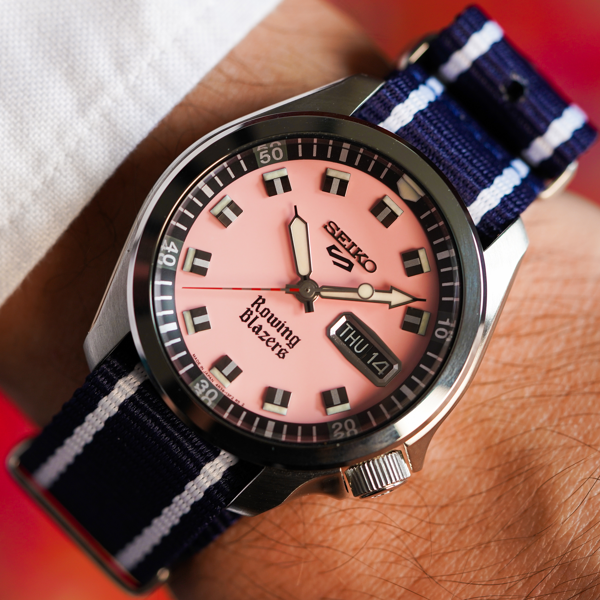 Seiko 5 Sports Rowing Blazers Collaboration Limited Edition Watch SRPJ67