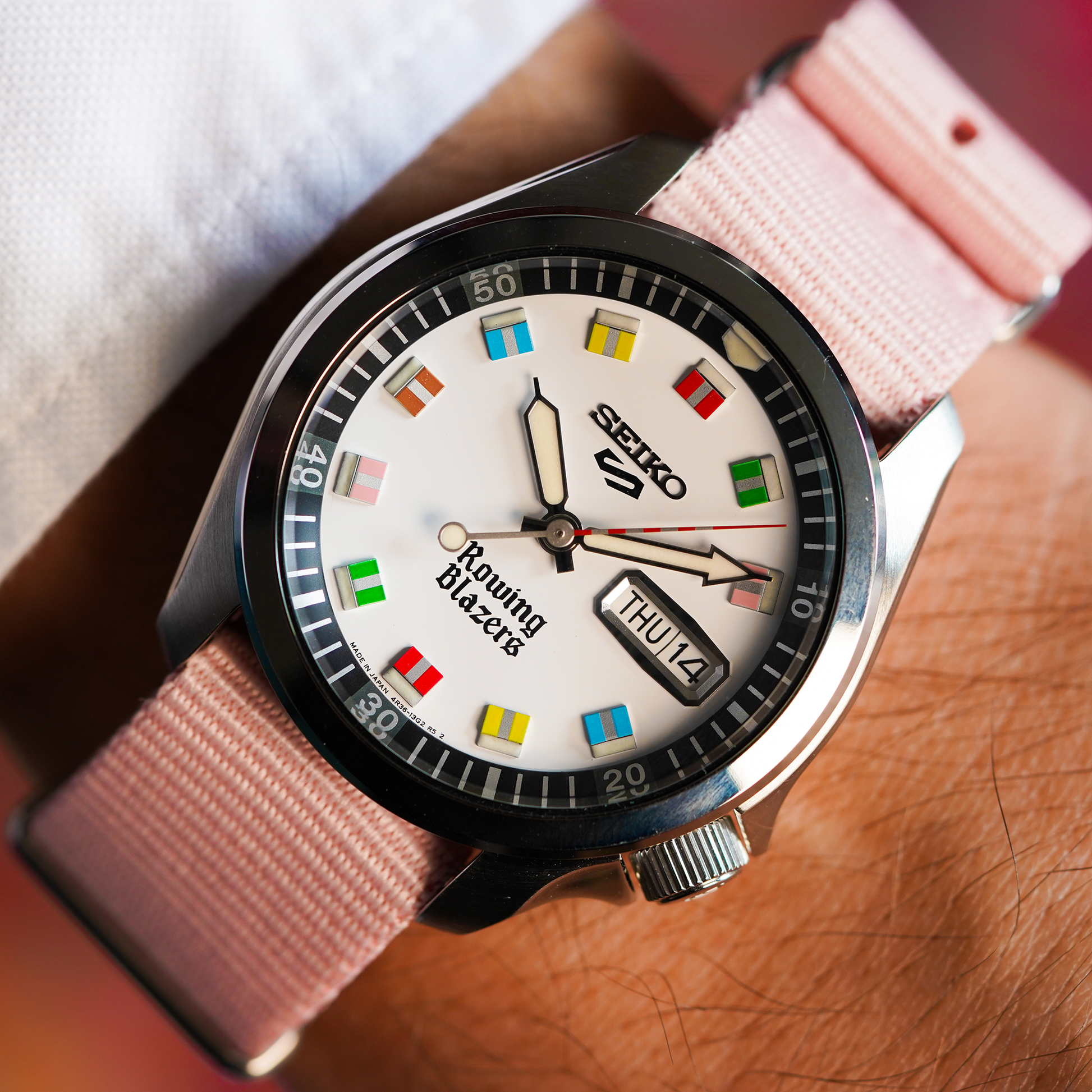 Seiko 5 Sports Rowing Blazers Collaboration Limited Edition Watch SRPJ71