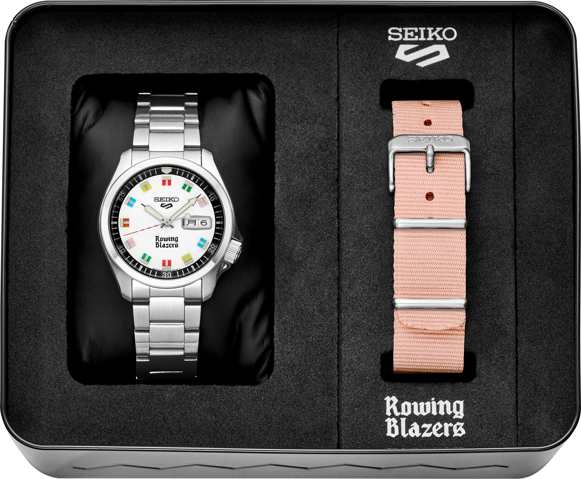 Seiko 5 Sports Rowing Blazers Collaboration Limited Edition Watch SRPJ71