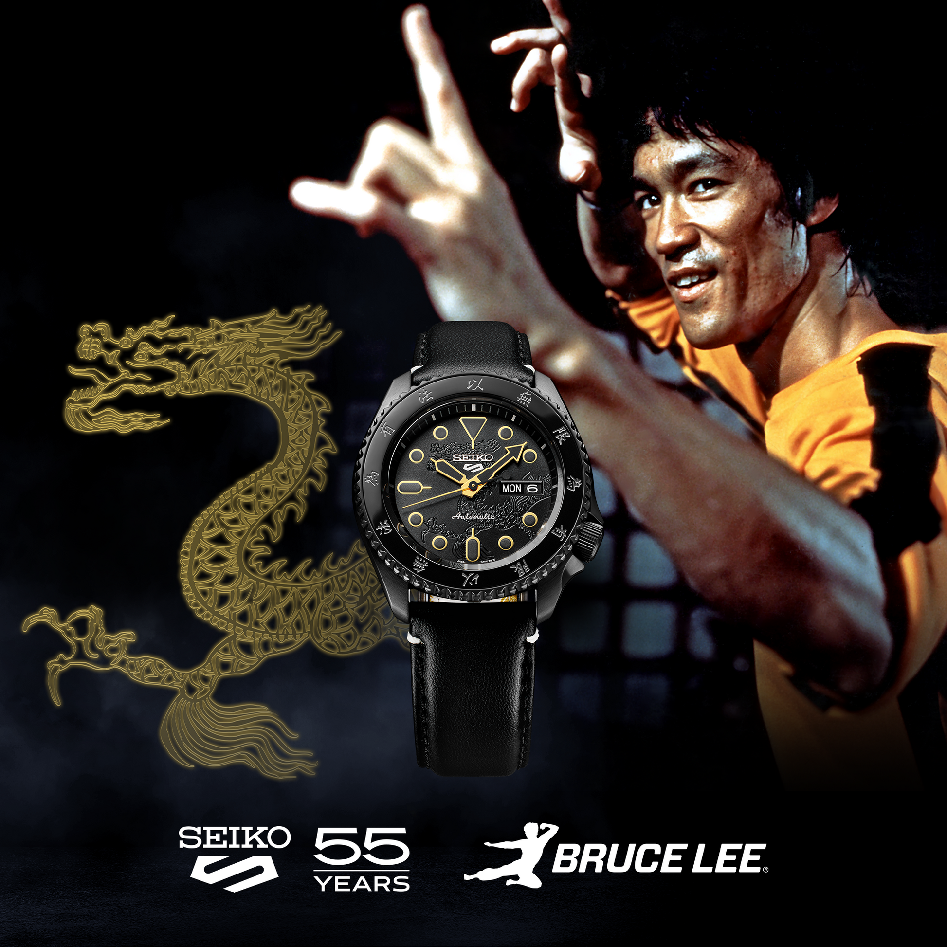 Seiko 5 Sports Bruce Lee Collaboration Limited Edition Watch SRPK39