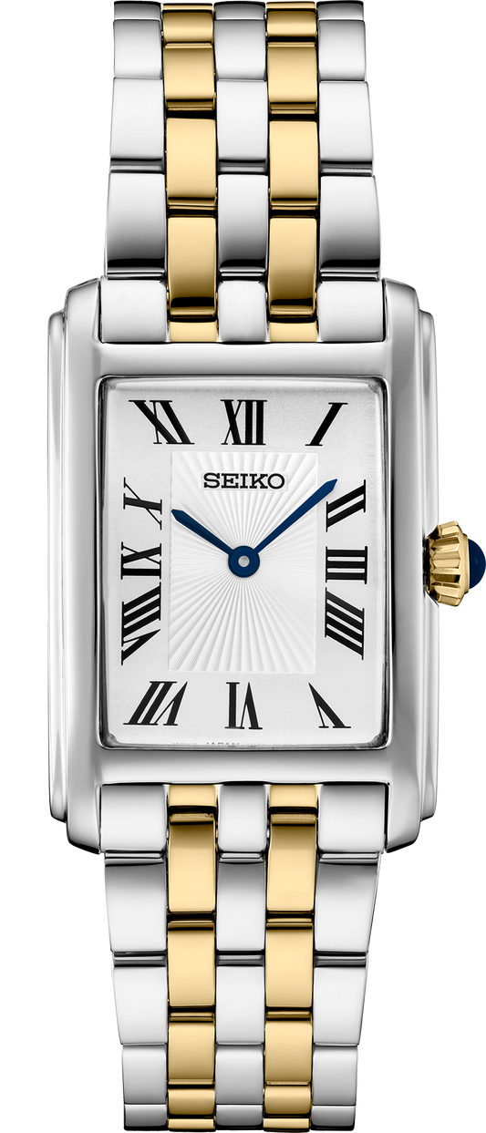 Seiko Essentials Two Tone Roman Numerals White Dial 22.2mm Ladies' Watch SWR087