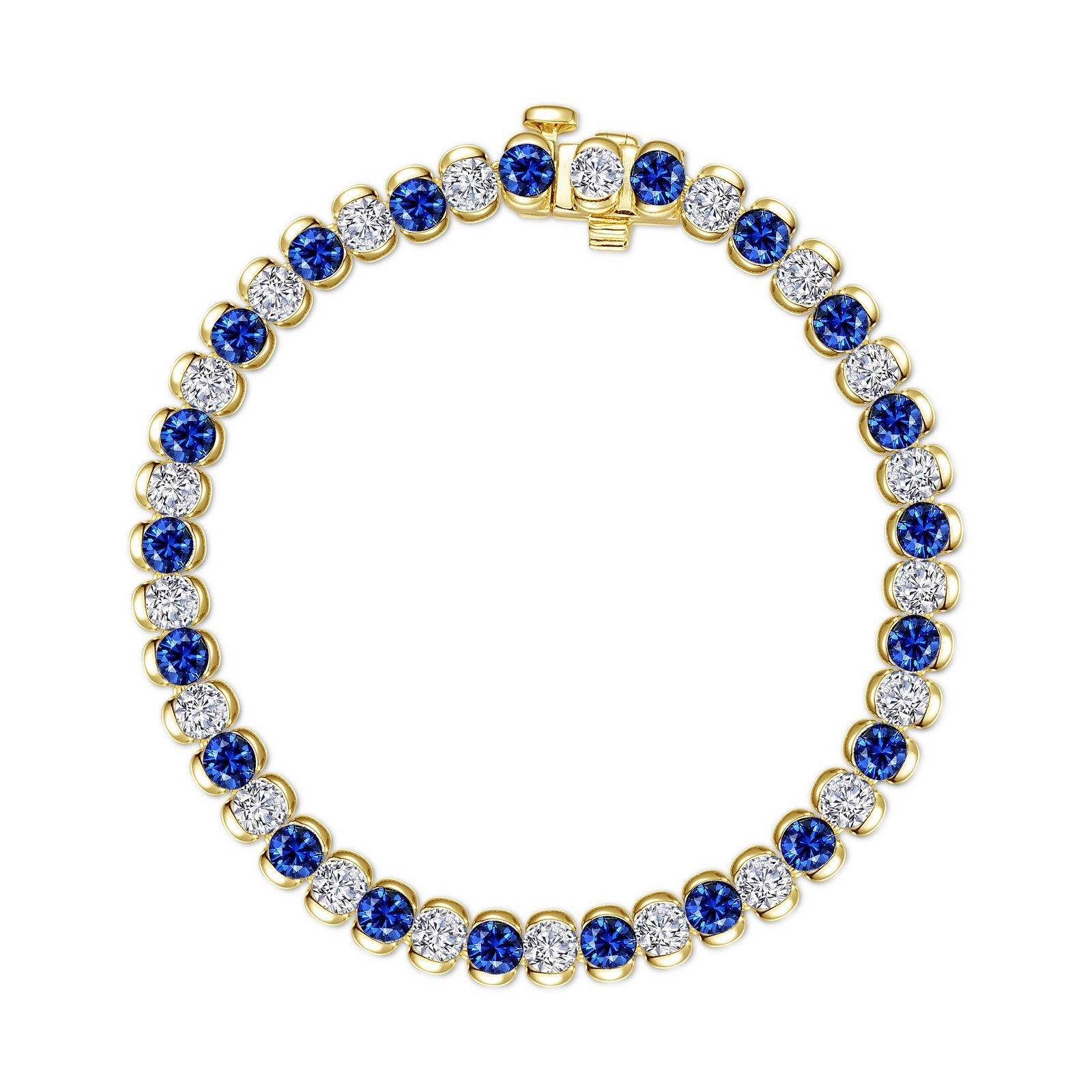 7.5 CTW Aria Half-Bezel Sapphire Tennis Bracelet