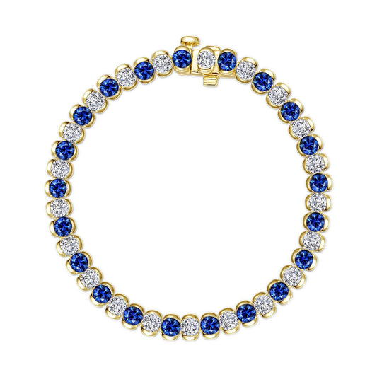 7.5 CTW Aria Half-Bezel Sapphire Tennis Bracelet