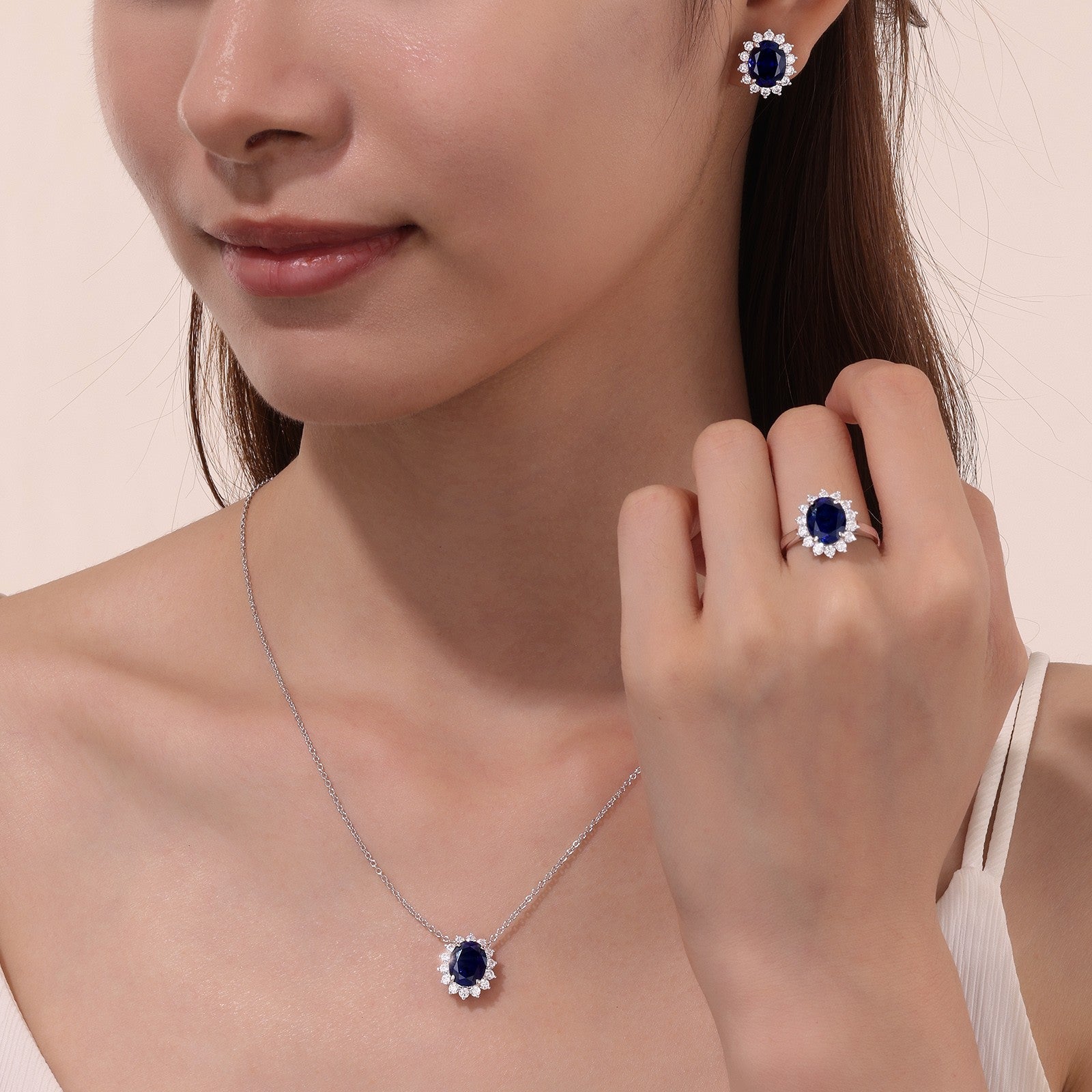 3.35 CTW Halo Necklace