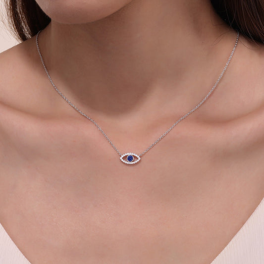 0.62 CTW Evil Eye Necklace
