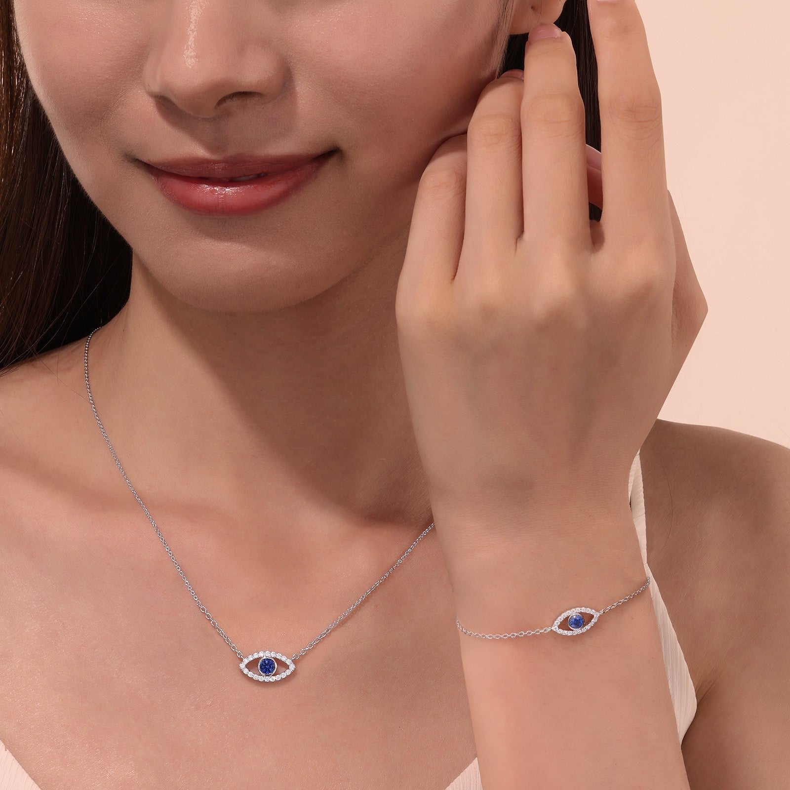 0.62 CTW Evil Eye Necklace