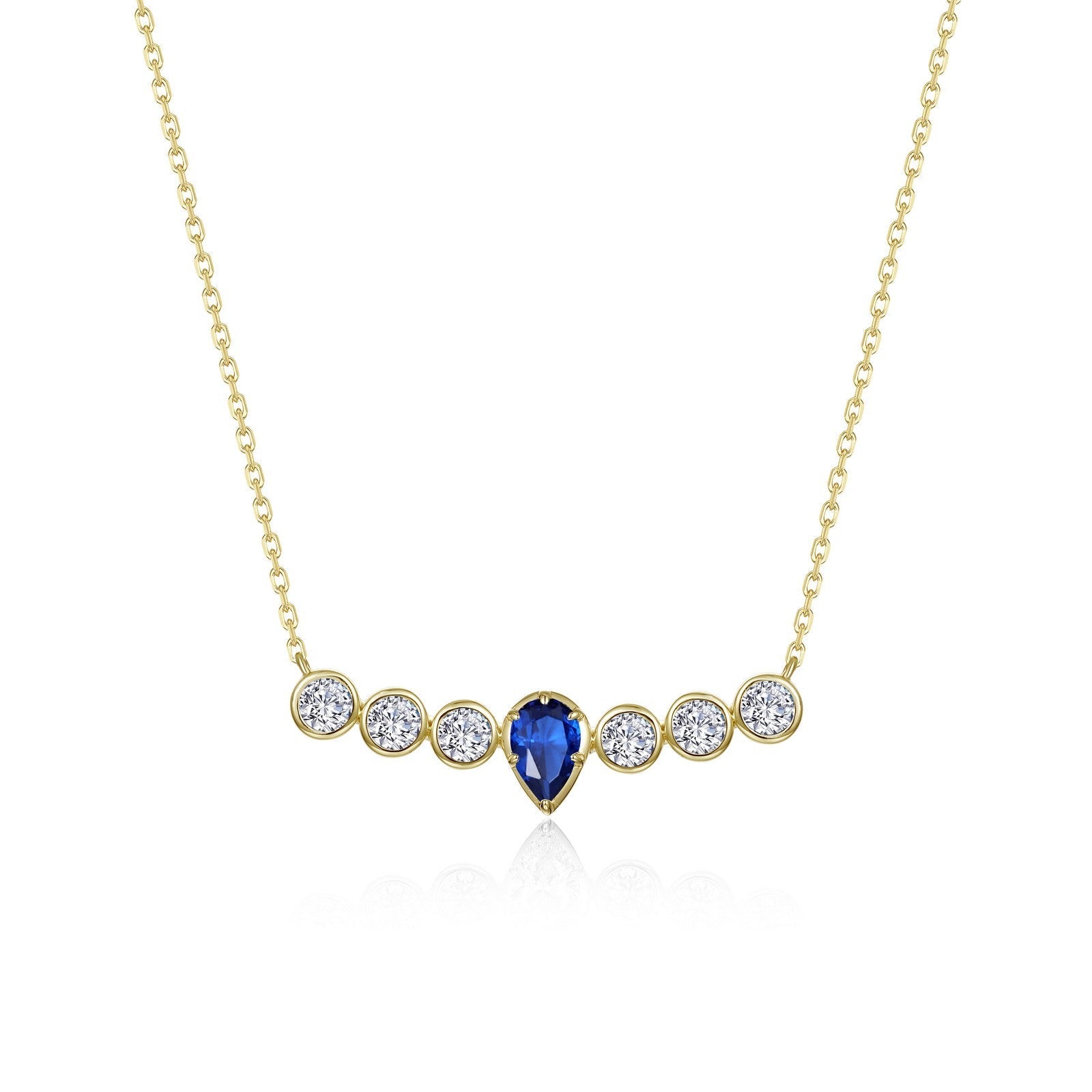 Sapphire Pear of Joy Necklace