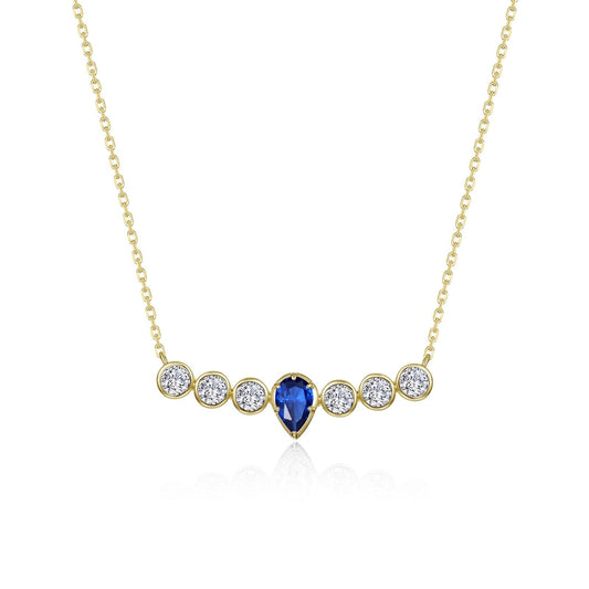 Sapphire Pear of Joy Necklace