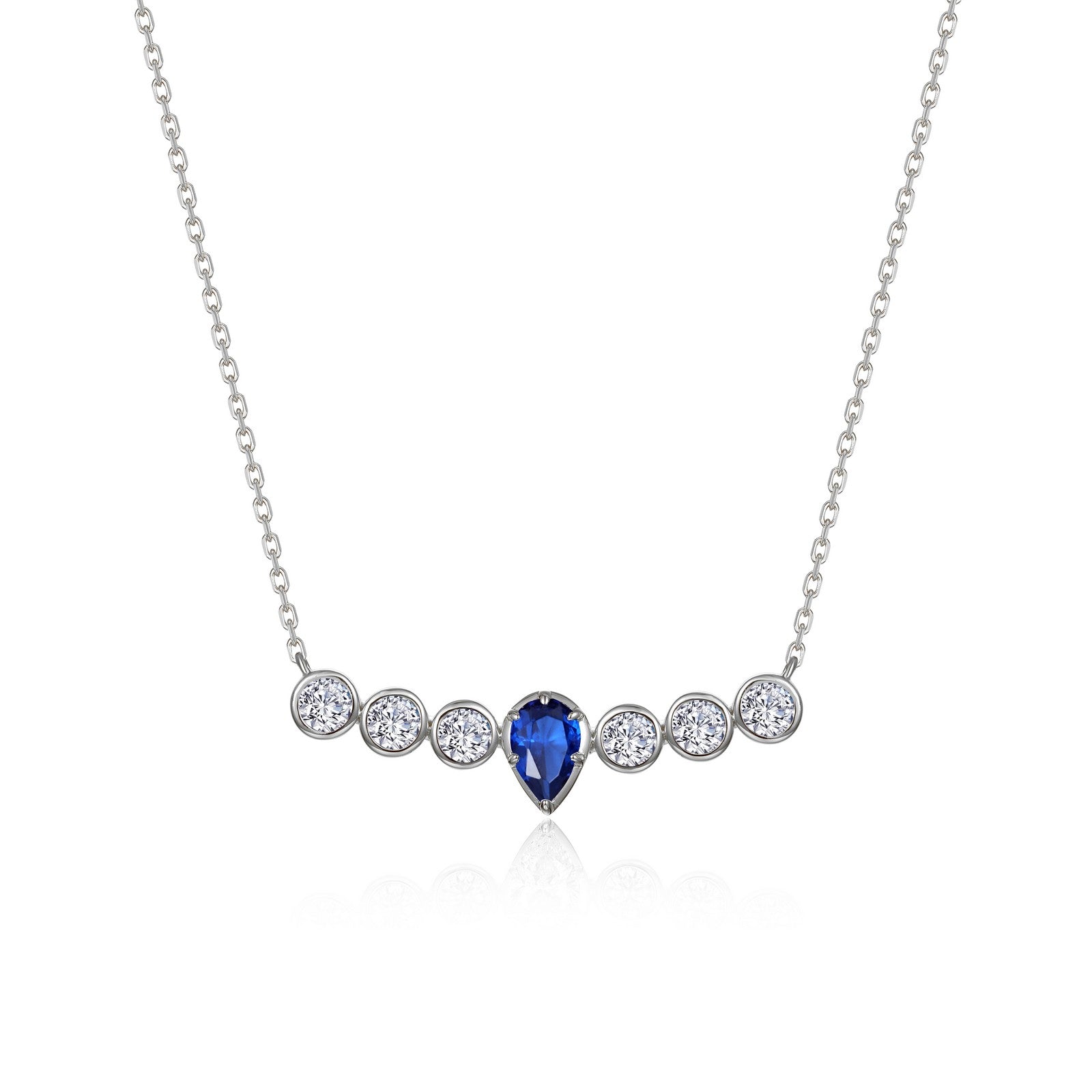 Sapphire Pear of Joy Necklace