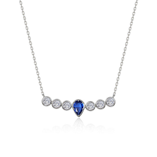Sapphire Pear of Joy Necklace