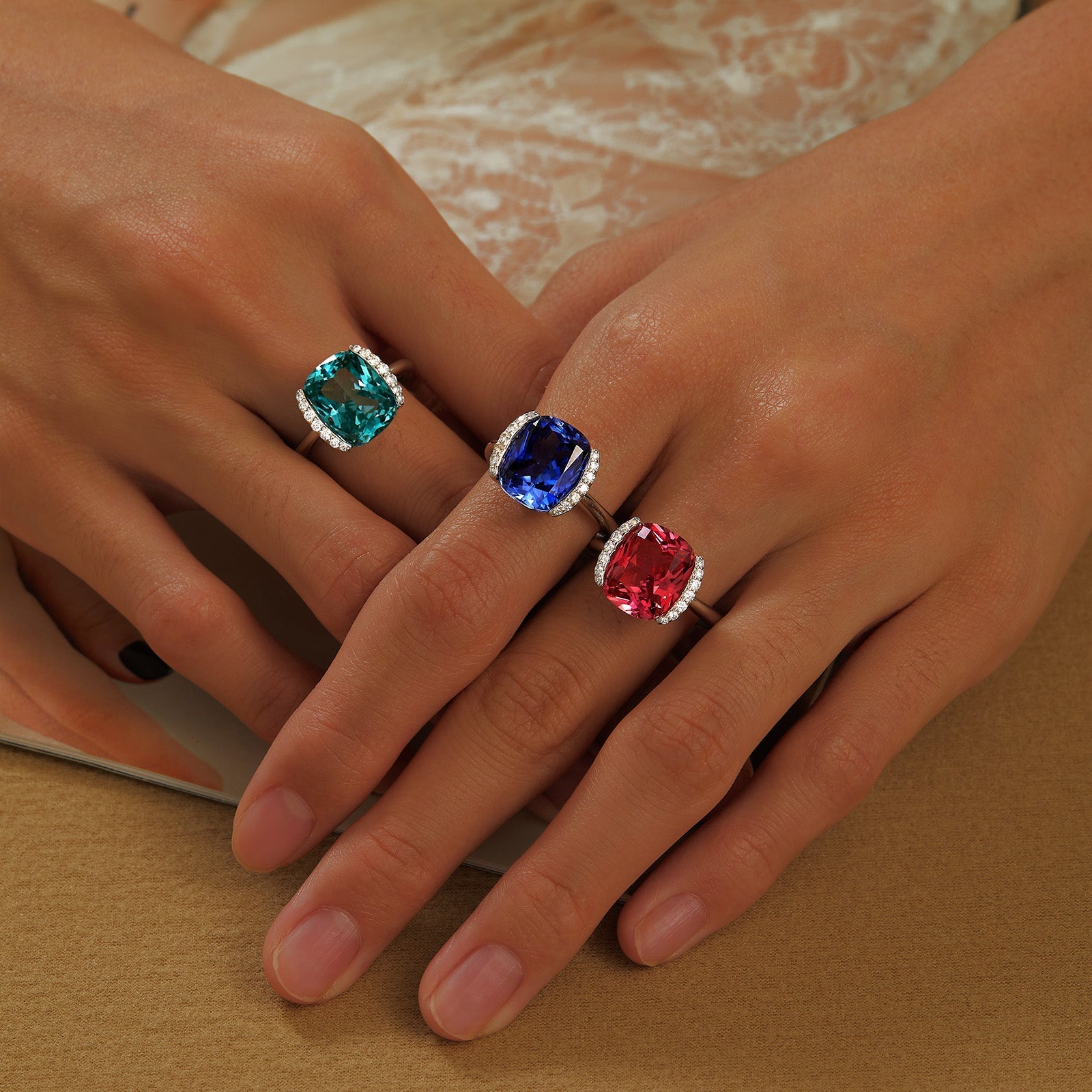 Fancy Lab-Grown Sapphire Ring