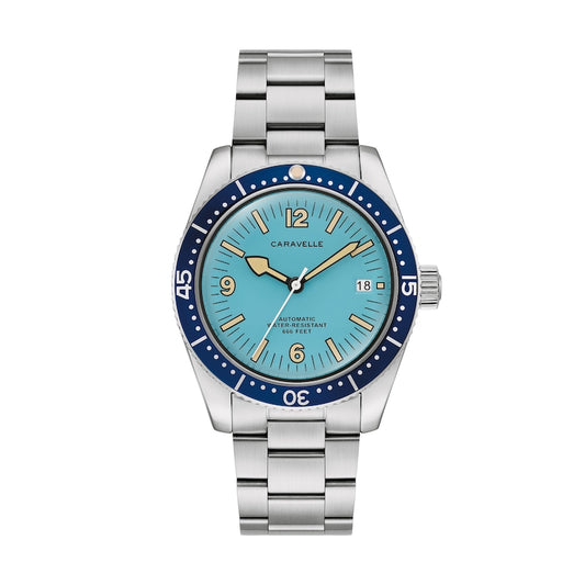 Caravelle Bulova Sea Hunter Stainless Steel Watch Blue Dial 43B178