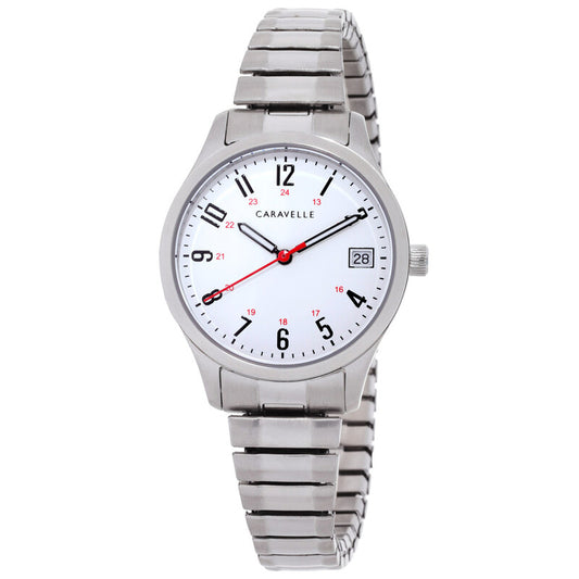 Caravelle Bulova Quartz White Dial Women's Watch 43M119