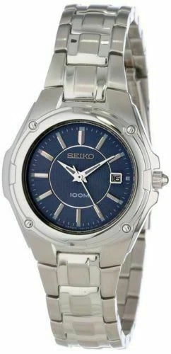 Women's Silver-Tone Blue Dial Date Stainless Steel SXDB45
