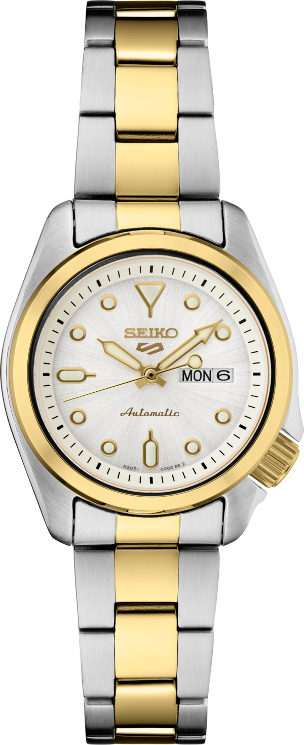 Seiko 5 Sports Automatic White & Gold Edition Watch-SRE004